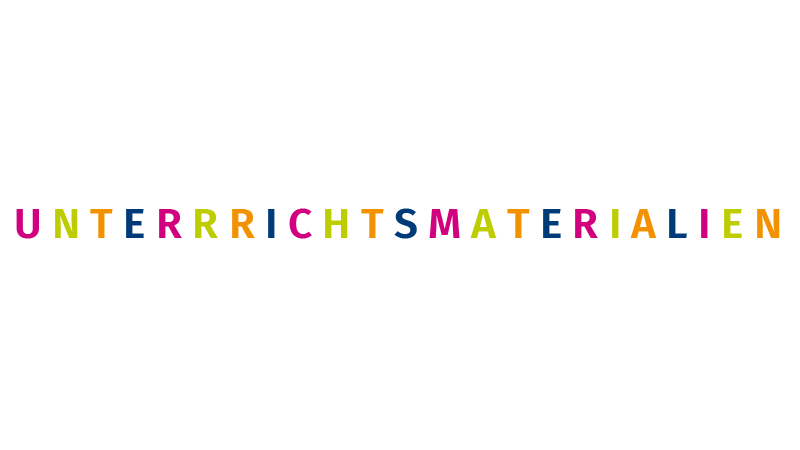 "Unterrichtsmaterialien" in bunten Farben des Landtags